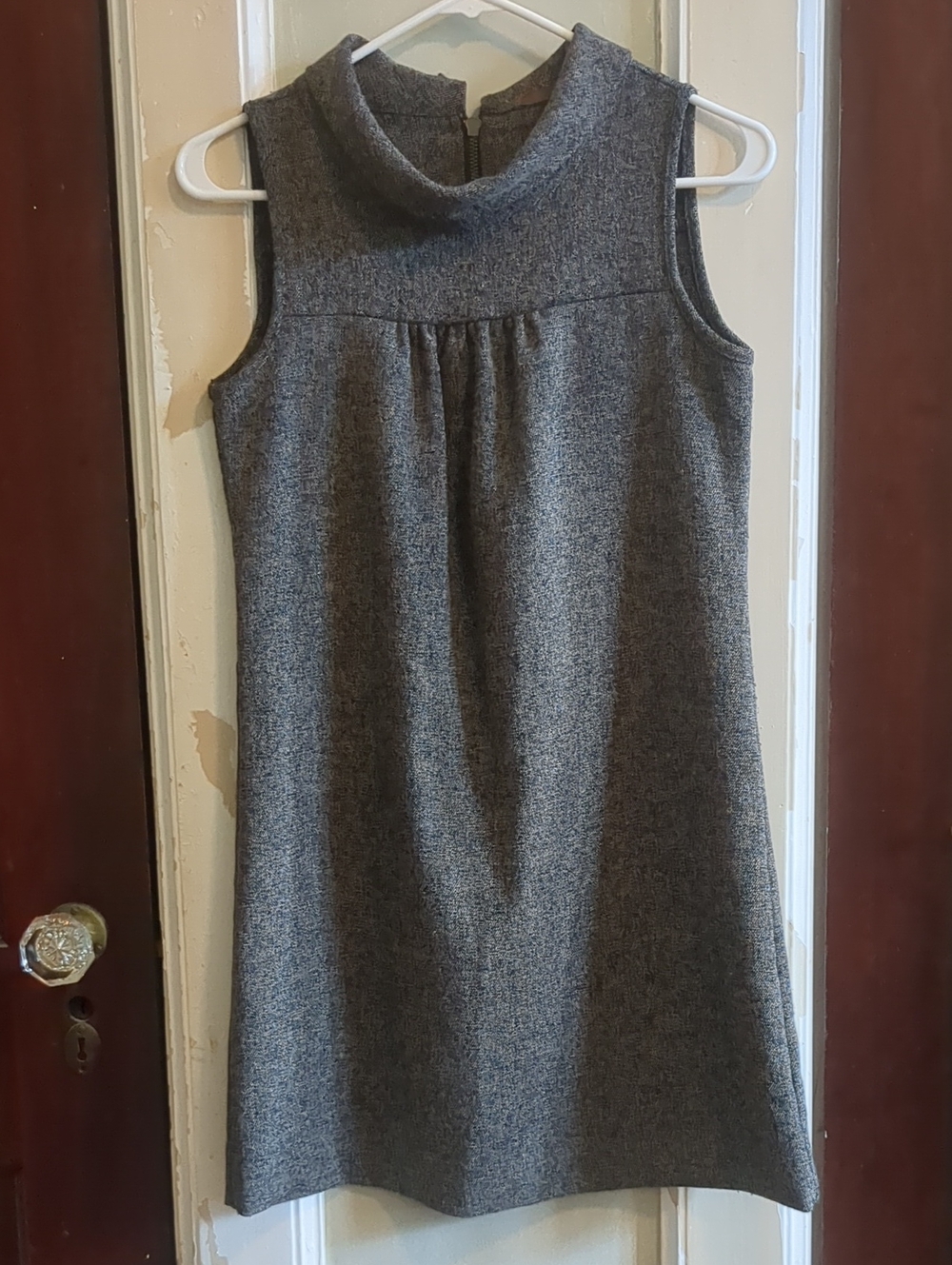 Tweed Shift Dress with Collar